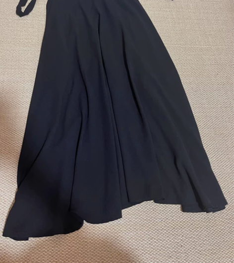 黑色雪纺背带裙半身长裙大摆裙 S码，8成新...