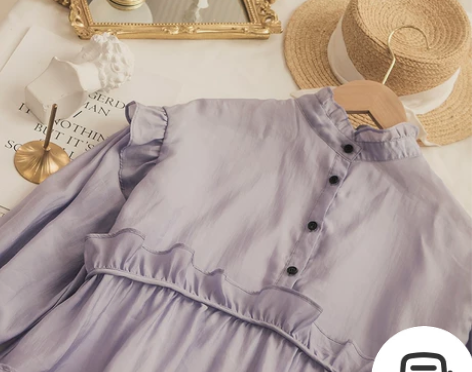 紫色仙女裙chic温柔小个子初恋系日系温柔...