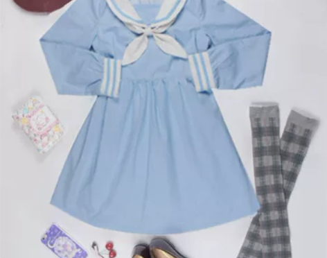 逗酱原创日系原宿软妹哥特Lolita海军风...