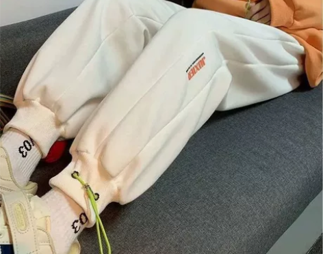 加绒裤子男秋冬季韩版运动裤束脚卫裤学生阔腿...