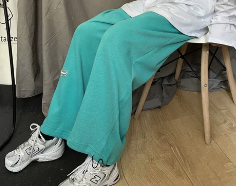 运动裤女春装2021年新款韩版ins复古纯...