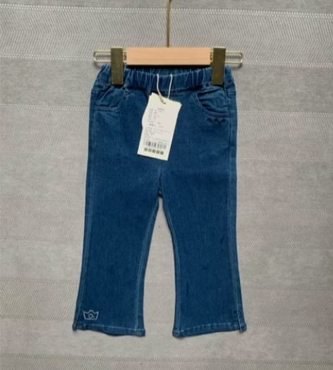 秋冬季女童微喇牛仔裤2022韩版复古洋气喇...