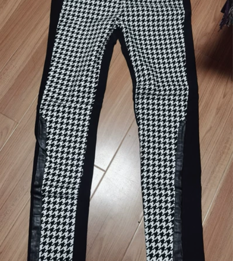 韩国进口秋冬女士长裤小脚裤靴裤紧身休闲千鸟...