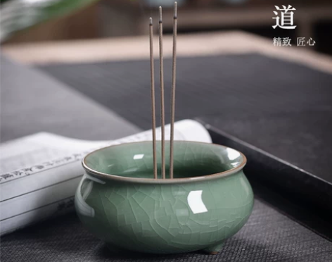 熏香炉 檀香炉青瓷佛具三足炉小香炉陶瓷香薰...