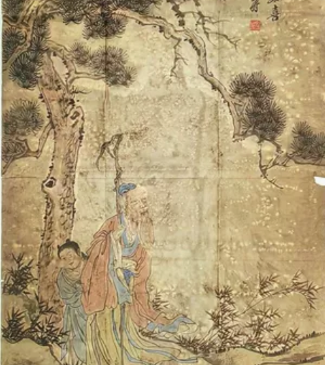 名家字画黄山寿四尺精品国画山水人物老画手绘...