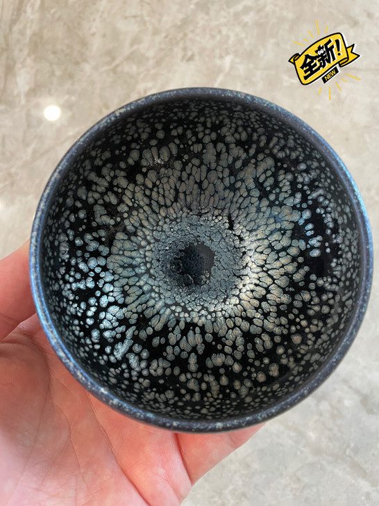 周游手作 建盏 黑底银滴 ，全新无暇，完美...