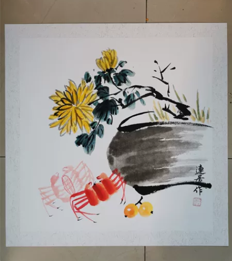 手绘国画写意小卡画客厅餐厅书房卧室办公室挂...