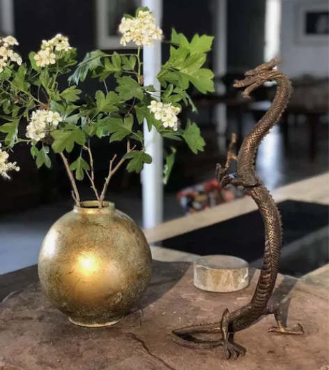 鎏金青铜月亮罐花器，日本，1930年代 尺...