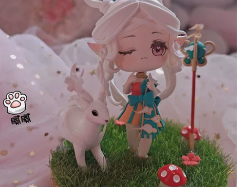 王者荣耀遇见神鹿瑶Q版粘土手办定制 瑶妹手...