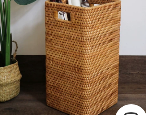 藤编收纳 藤编大号越南书画筐字画收纳缸中式...