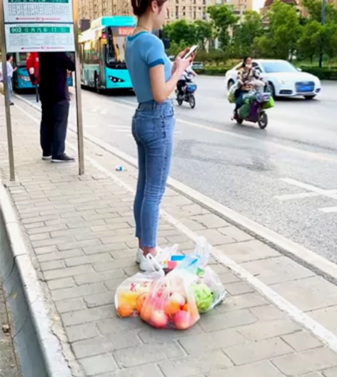 某音爆款折叠购物车袋手拉车伸缩拖轮包超市购...