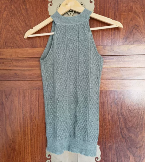 绿色针织女挂脖吊带背心 女内搭夏秋短款  ...