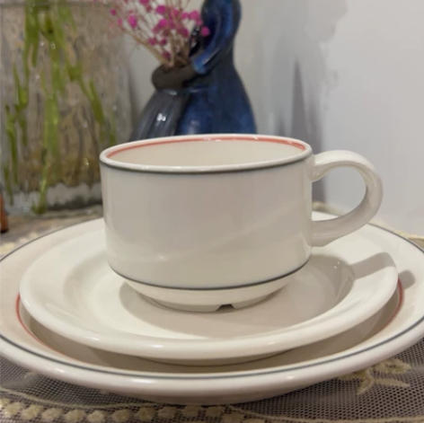 arabia finland杯碟三件套红与...