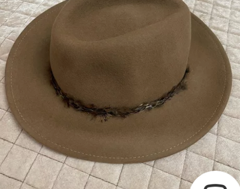 卡其色纯羊毛英伦礼帽 全新，均码，100%...