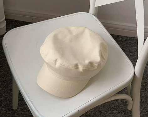 郑多喜 复古百搭平顶海军帽秋冬鸭舌八角帽女...