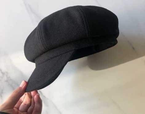 网红款八角帽子贝雷帽女秋冬天冬季韩版百搭英...