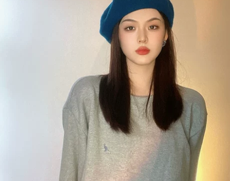 版型大显脸小羊毛贝雷帽女秋冬款黑色大头围帽...