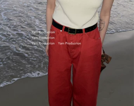 山药短切春季新款红色oldschool复古...