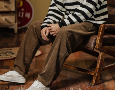 1642秋冬新款灯芯绒休闲裤男日系复古男士...