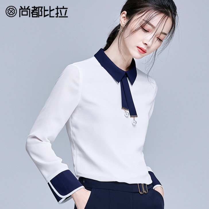 Sentubila/尚都比拉 蕾丝雪纺衫