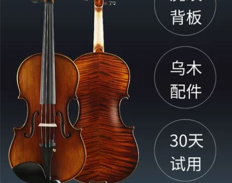 宝声手工实木小提琴初学者入门考级乐器专业级...