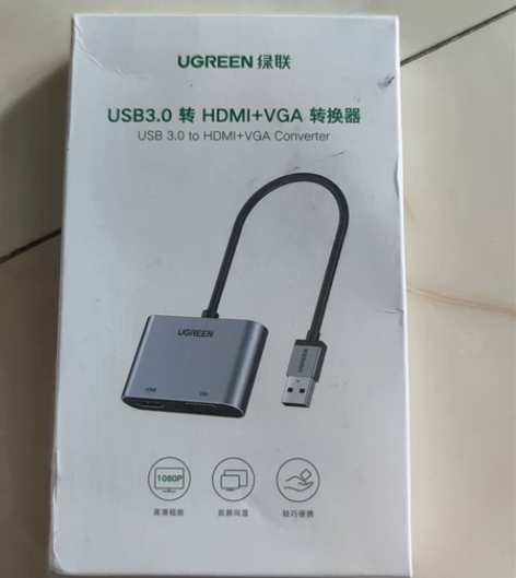 全新USB3.0转HDMI+VGA转换器三...