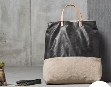 全新大容量帆布牛皮包 复古文艺范 手提单肩...