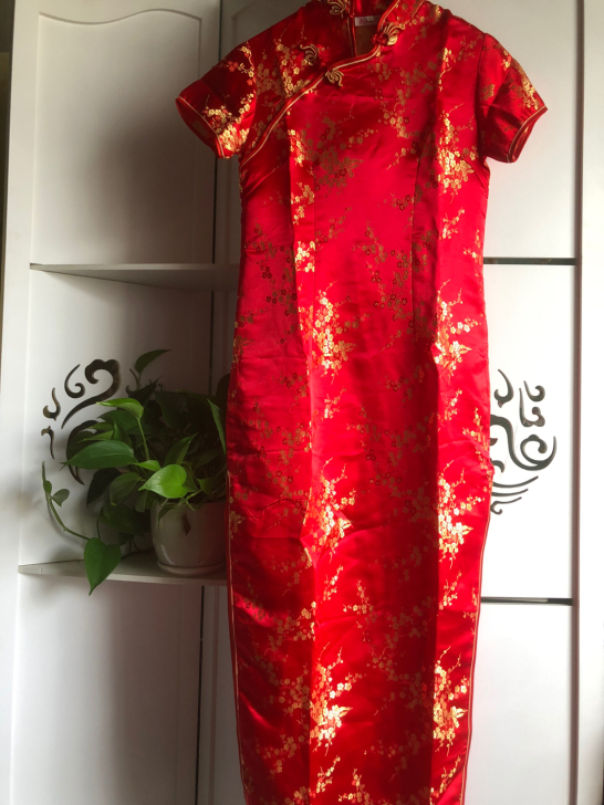 姑苏情短袖旗袍连衣裙，胸围84，衣长130...