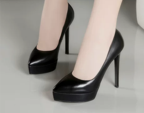 网红高跟鞋女细跟抖音防水台尖头单鞋2021...