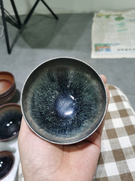 经典蓝银豪建盏，芦花坪窑口最为经典的银豪，...