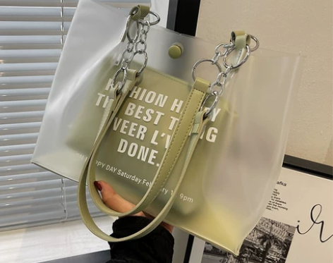 夏天透明果冻包包女大容量2022新款百搭单...