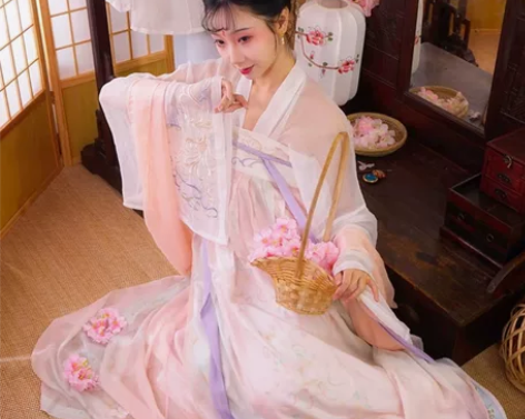 都城南庄原创绣花印花齐胸襦裙汉服上襦下裙两...