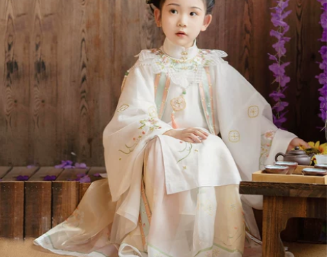 洛竹原创香叶儿童女童汉服春秋2022新款明...