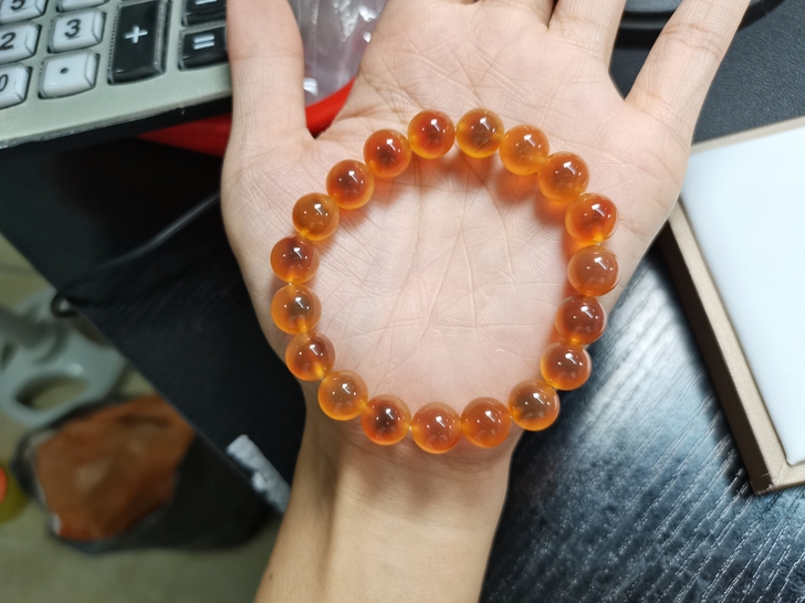 天然黑橙糖心10mm，颗颗糖心，晶体润润