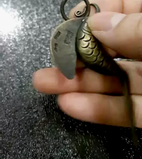 铜 鱼刀 文房割纸刀 手工制作小鱼铜刀，文...