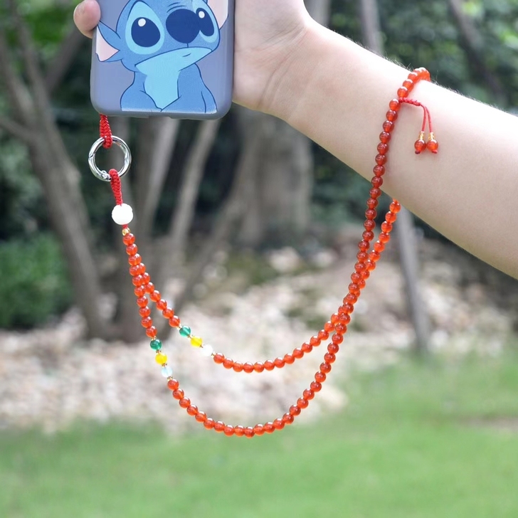 红玛瑙手机挂绳 多用挂绳