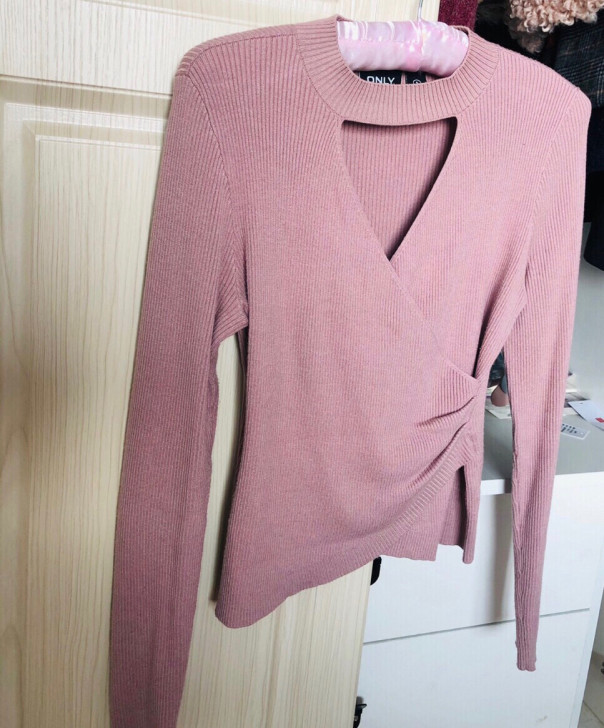 ONLY藕粉色针织衫.95新.就穿了一次和...