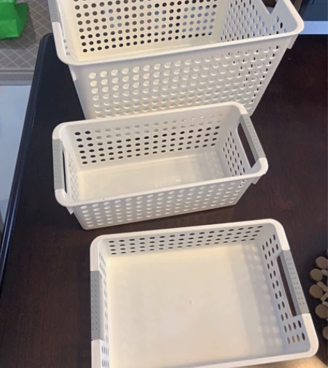 收纳篮桌面塑料收纳筐厨房杂物收纳盒玩具收纳...