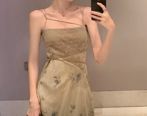 【水墨晕染】设计感重工不规则拼接连衣裙 吊...