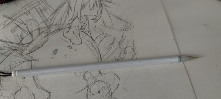 3只水彩笔几乎没怎么用，绘物志的