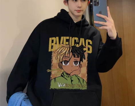 加绒美式卫衣男oversize小众高街男潮...