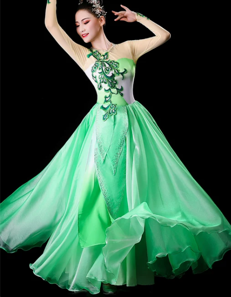 大摆裙 长裙大摆裙开场舞演出服大气大型舞台...