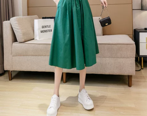 工装半身裙子女夏高腰a字裙子小个子中长款包...