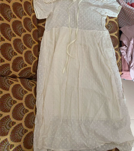 盐白茶 裙子 盐白茶/韩国代购 微透波点刺...