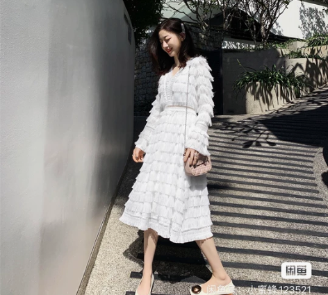 女装新款裙子很仙的法国小众蛋糕裙白… 感兴...