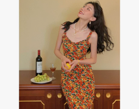 Haze禾枝《初恋三部曲》复古港风碎花吊带...