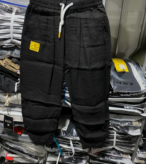 版型超好夏款棉麻男裤，九分垮裤，脚底粘扣，...