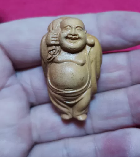 黄杨木木雕，木雕弥勒佛，雕刻精细，做工精巧...
