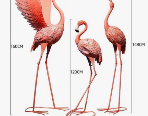 森系婚庆道具铁艺火烈鸟北欧摆件商场橱窗布置...