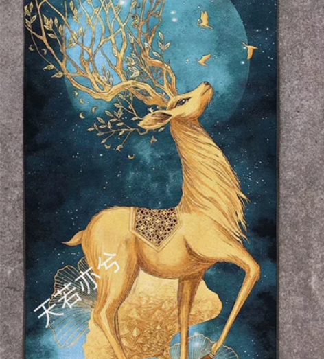 招财鹿山水画刺绣织锦画店铺装修没地方放了 ...